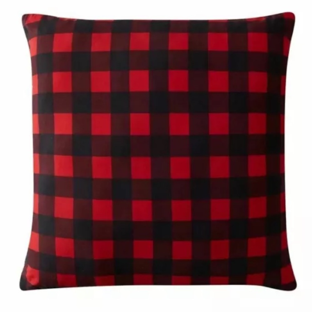 Birch Trails Red & Black Buffalo Plaid Reversible Decorative Pillow - NIP